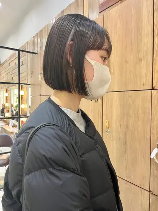 ショート カラー 黒田瀬奈/ボブ まろやかベージュのヘアスタイル