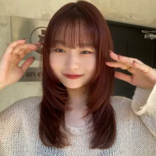ミディアム カラー shiori/暖色/ レイヤー/似合わせのヘアスタイル