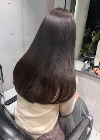 ロング カラー パーマ ヘアアレンジ 透明感/オリーブ/ グレージュ/YUKAのヘアスタイル