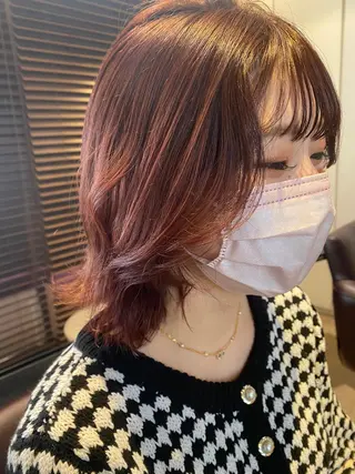 ミディアム 髪質改善/マツパ 垢抜け透明カラー衣笠のヘアスタイル