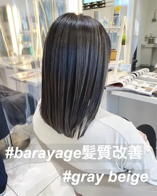 ミディアム カラー 山崎俊輔/髪質改善 /バレイヤージュのヘアスタイル