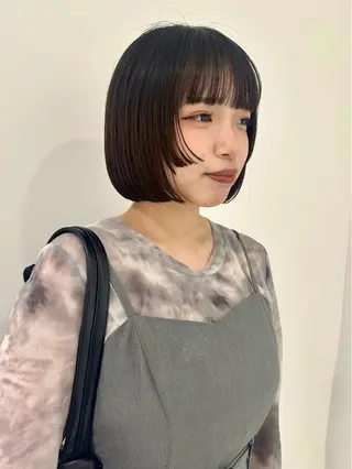 ショート カラー 👔ボブ﹨髪質改善 ストレート🩳ももかのヘアスタイル