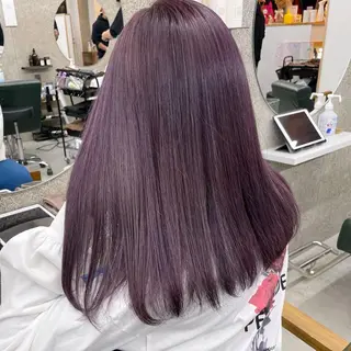 セミロング カラー Lull1人美容室 バレイヤージュのヘアスタイル