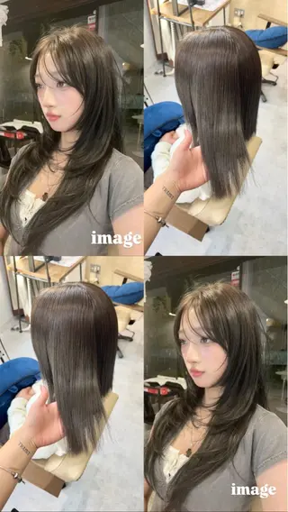 ミディアム カラー ブリーチなしwカラー /艶カラー/oukaのヘアスタイル