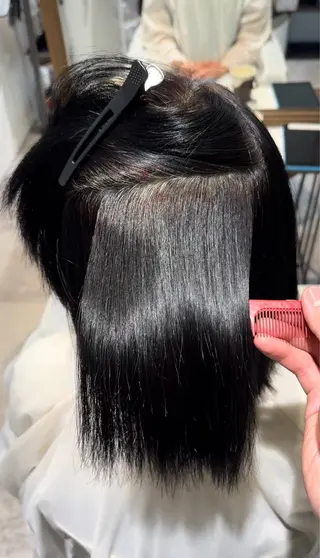ミディアム 縮毛矯正専門店 unlabel近藤のヘアスタイル