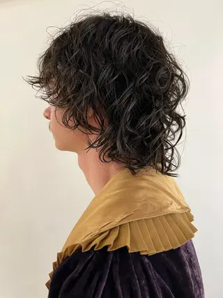 ミディアム カラー パーマ 圧倒的デザイン力 店長🎨RENAのヘアスタイル