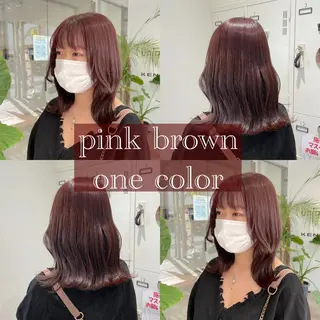 セミロング カラー ピンクカラー🎀/ ミルクティー🍼花音のヘアスタイル