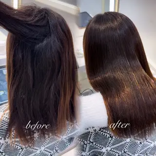 ミディアム かなこ/重めレイヤー /透明感カラーのヘアスタイル
