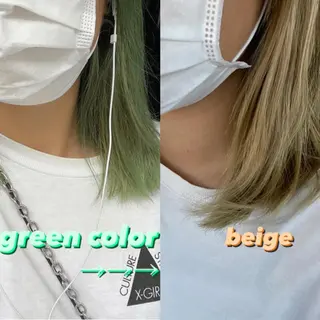 ミディアム カラー 天野 瑠真のヘアスタイル