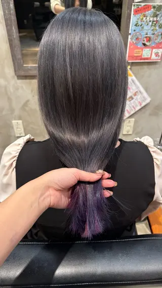 セミロング カラー 似合わせレイヤー/ Wカラー🧸こころのヘアスタイル