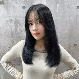 ミディアム 韓国𝐻𝑎𝑖𝑟 🇰🇷🖤ハラのヘアスタイル