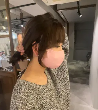 ミディアム 日比崚介🍀 おくれげ小顔カットのヘアスタイル