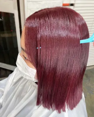 セミロング カラー RINA ブリーチ / 海外レイヤーのヘアスタイル