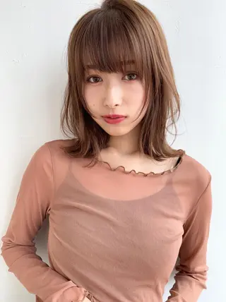 ミディアム カラー パーマ ヘアアレンジ EARTH調布店 miyuのヘアスタイル