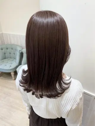 セミロング カラー キッズ 透け感カラー🌿 小島 りなのヘアスタイル