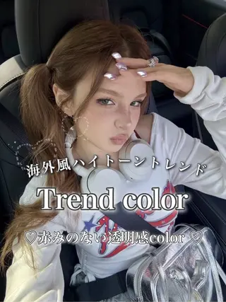 ロング 艶髪ハイトーンカラー 渋谷🎀ririkaのヘアスタイル
