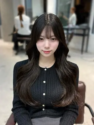 ロング ninaアイドル前髪 ×透明感🎀のヘアスタイル