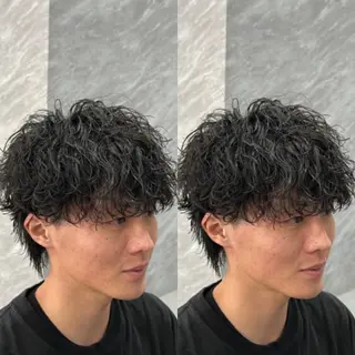 パーマ メンズ ulus kobe 藤枝大地のヘアスタイル