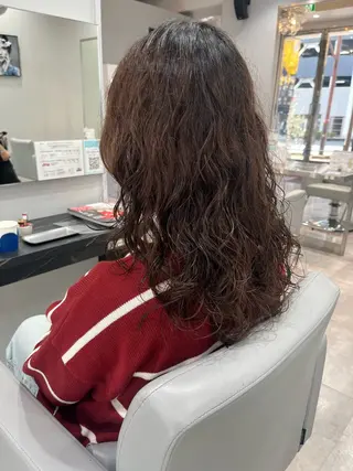 ロング カラー パーマ ヘアアレンジ Hair&Make Allureのヘアスタイル