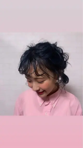 ミディアム 韓国✖️網紅🖤 パーマYURIYAのヘアスタイル