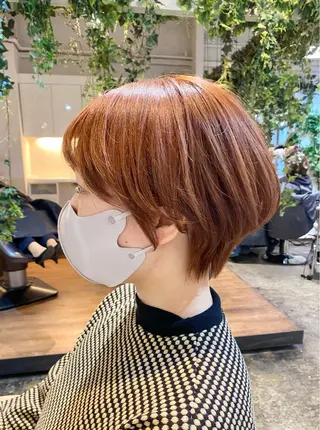ショート カラー ショート 縮毛矯正 レイヤー🌿FUKUのヘアスタイル