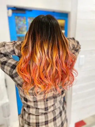 セミロング カラー ヘアアレンジ 次世代シールエクステ 錦糸町 小泉 朋之のヘアスタイル
