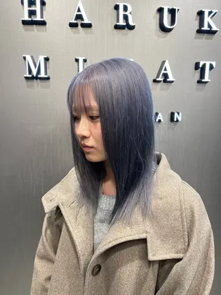 セミロング カラー 若命燿史／レイヤー 縮毛矯正/髪質改善のヘアスタイル