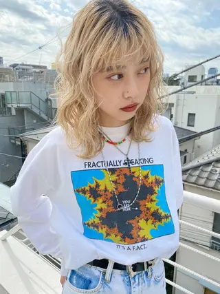 ミディアム カラー レイヤー/パーマ /ウルフ/nabeのヘアスタイル