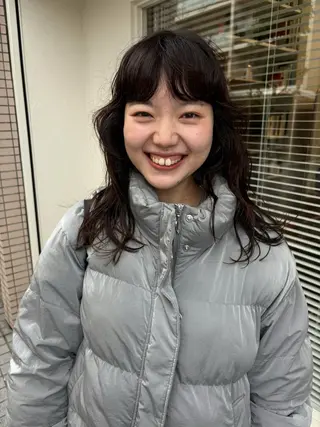 セミロング パーマ 永田 愛莉のヘアスタイル