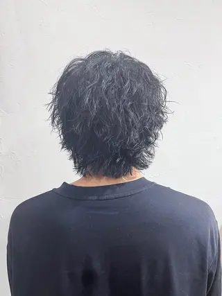 ミディアム パーマ かんばら りょーいのヘアスタイル