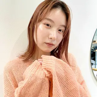 ミディアム カラー 🍊暖色×顔周り 🍊cocoroのヘアスタイル