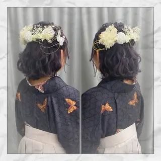 ミディアム ヘアアレンジ ヘアセット/着付け 𓇼 松本 夏美𓇼のヘアスタイル