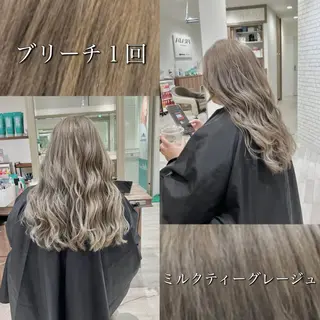 ロング カラー 雅/ダブルカラー/ 白髪ぼかしハイライトのヘアスタイル