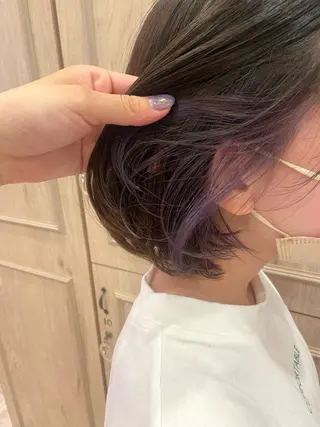 ショート カラー 🕊顔まわりカット ／インナーカラー🕊のヘアスタイル