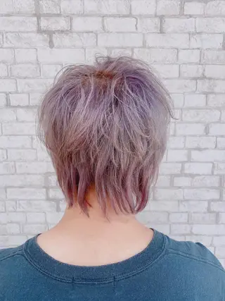 ショート カラー ヘアアレンジ メンズ ブリーチなし艶カラー 東家のヘアスタイル