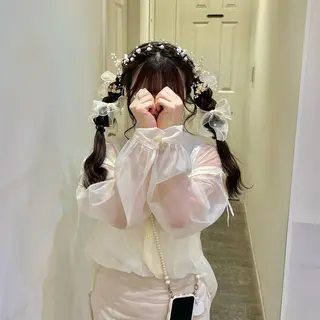 ヘアアレンジ エクステ🎀 暖色カラー🎀amiのヘアスタイル