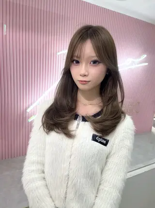ロング カラー レイヤー/髪質改善 縮毛/ハッシュカットのヘアスタイル