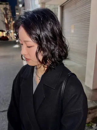 ミディアム パーマ 水原波津輝/ボブ /ニュアンスパーマのヘアスタイル