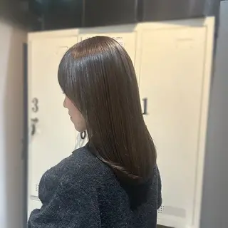 ミディアム パーマ 縮毛矯正+モテカラー 🎀✨MIHOのヘアスタイル