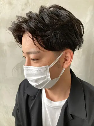 ショート パーマ メンズ 波巻きスパイラルパー マ/シャドウパーマ駿のヘアスタイル