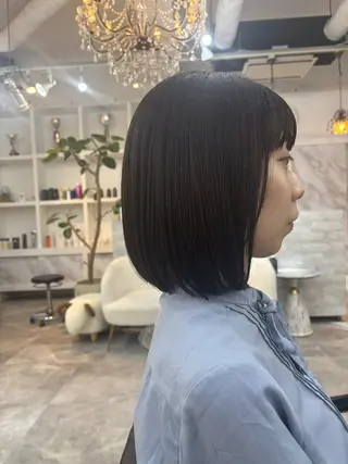 ミディアム ショート/ボブ /髪質改善縮毛矯正のヘアスタイル