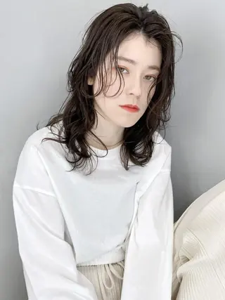 ミディアム カラー パーマ ヘアアレンジ ITbyALBUM 浦和店のヘアスタイル