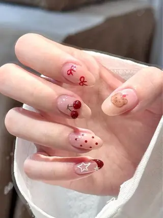 キッズ ネイル チップ長さ出し 専門店のネイルデザイン