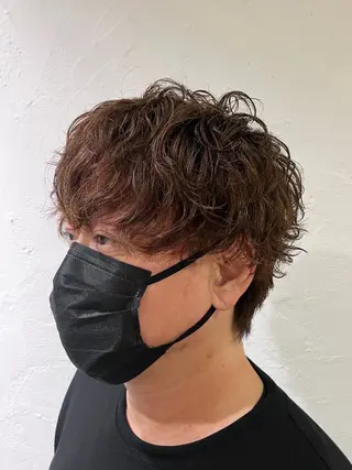 ショート パーマ メンズ 美容室stadium 横田ジュンコのヘアスタイル