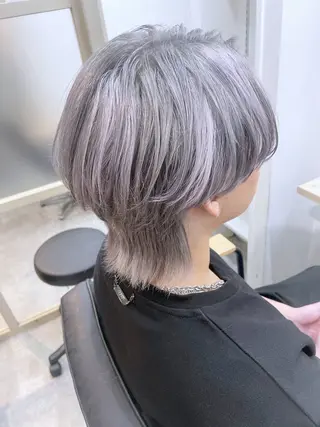 ミディアム カラー メンズ ☁️ケアブリーチ￤ ウルフ￤Shioriのヘアスタイル