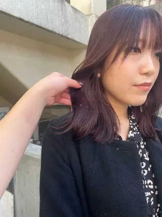 ミディアム カラー mei|顔まわり ×透明感カラーのヘアスタイル