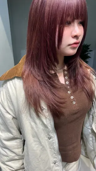 ロング レイヤーカット ⭐シミズリホのヘアスタイル