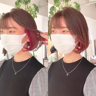 ショート カラー 渋谷:インナーカラー ／🍒エリカ🍒のヘアスタイル