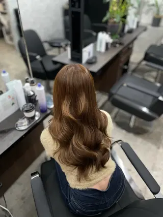 セミロング カラー ブリーチなしWカラー 超特化/YURAのヘアスタイル