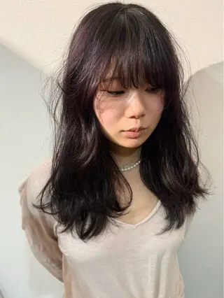 セミロング カラー 田室 和幸のヘアスタイル